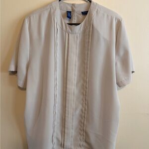 Karen Scott Men's Cream Short Sleeve Shirt